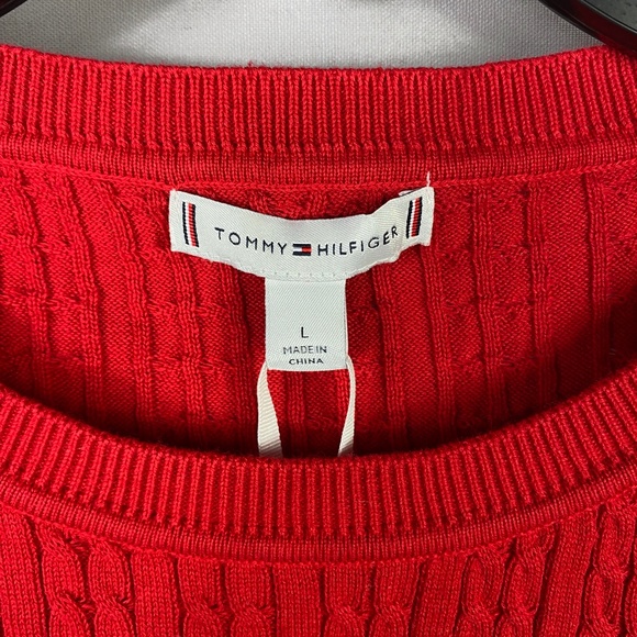 Tommy Hilfiger Womens Cable Knit Crewneck Pullover Sweater Gold Buttons … - Picture 6 of 8